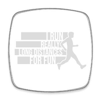 I Run Really Long Distances For Fun Marathon Sport - Viereckiger Kühlschrankmagnet - Weiß - Vorne