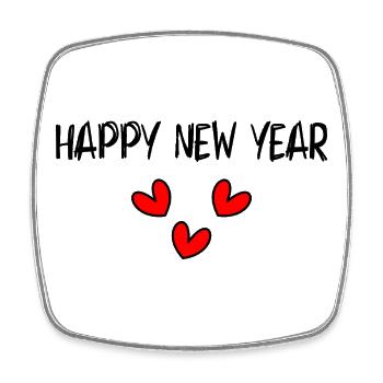 HAPPY NEW YEAR. NEW YEAR'S EVE. NEW YEAR - Square fridge magnet - white - Front