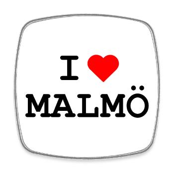 I love Malmö - Square fridge magnet - white - Front