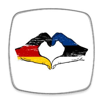 Deutschland Estland Flagge Herz used - Viereckiger Kühlschrankmagnet - Weiß - Vorne
