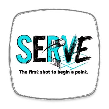 Servissement au tennis, sweat à capuche, t-shirt merchandising - Magnet carré - blanc - Devant