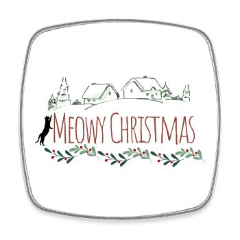 Meowy Christmas  - Viereckiger Kühlschrankmagnet - Weiß - Vorne