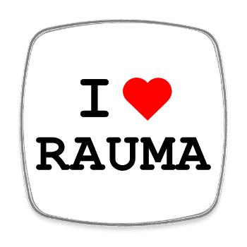 Ich liebe Rauma - I love Rauma - Viereckiger Kühlschrankmagnet - Weiß - Vorne
