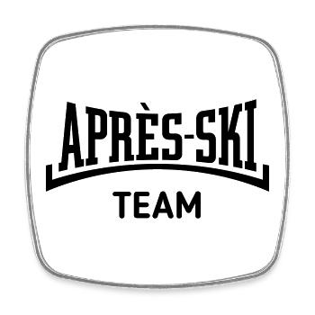 Après-Ski – Team (Apres Ski / Konkav / Black) - Viereckiger Kühlschrankmagnet - Weiß - Vorne
