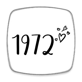 1972 - Square fridge magnet - white - Front