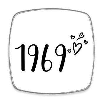 1969 - Square fridge magnet - white - Front