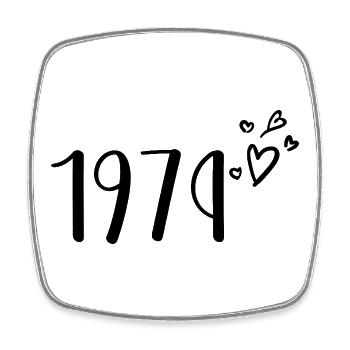 1974 - Square fridge magnet - white - Front