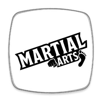 Martial Arts with Fist and Foot Icon - Square fridge magnet - white - Front