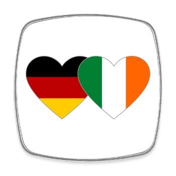 Germany Ireland Flag Heart - Square fridge magnet - white - Front
