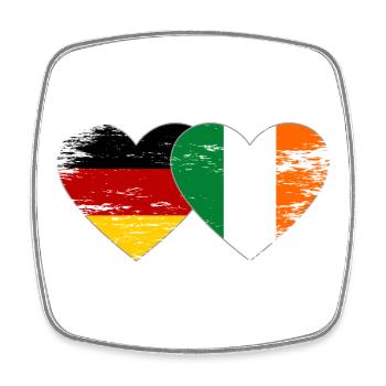Germany Ireland Flag Heart used - Square fridge magnet - white - Front