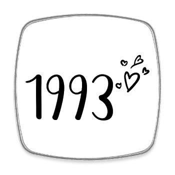 1993 - Viereckiger Kühlschrankmagnet - Weiß - Vorne
