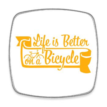 Life is better on a bicycle Radfahren Spruch Sport - Viereckiger Kühlschrankmagnet - Weiß - Vorne