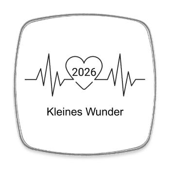 Baby 2026 Heartline – Birth & Pregnancy - Square fridge magnet - white - Front