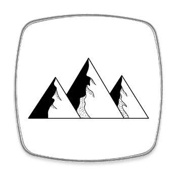 Montagnes - Magnet carré - blanc - Devant