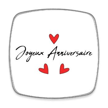 HAPPY BIRTHDAY. HAPPY BIRTHDAY. HEART. I LOVE - Square fridge magnet - white - Front