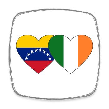 Venezuela Ireland Flag Heart - Square fridge magnet - white - Front