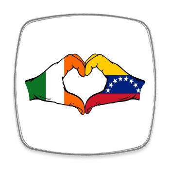 Cœur du drapeau Irlande du Venezuela - Magnet carré - blanc - Devant