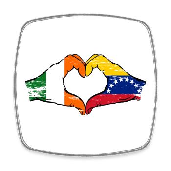 Ireland Venezuela Flags Heart - Square fridge magnet - white - Front