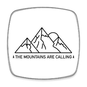 Die Berge rufen an - Viereckiger Kühlschrankmagnet - Weiß - Vorne