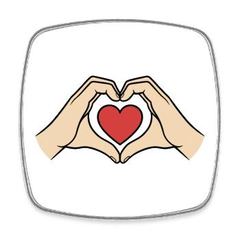 Hände Herz Geste Liebe Freundschaft - Viereckiger Kühlschrankmagnet - Weiß - Vorne