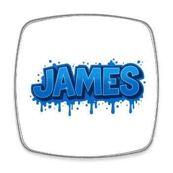 Graffiti JOHN Name Geschenk Ideal druckbar auf - Viereckiger Kühlschrankmagnet - Weiß - Vorne