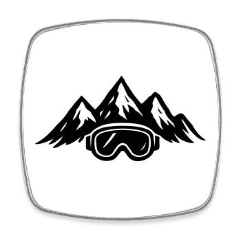 Skibrille Ski Berge Piste Symbol - Viereckiger Kühlschrankmagnet - Weiß - Vorne