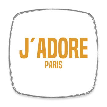 J’Adore Paris - J’aime Paris - France - Frankreich - Magnet carré - blanc - Devant