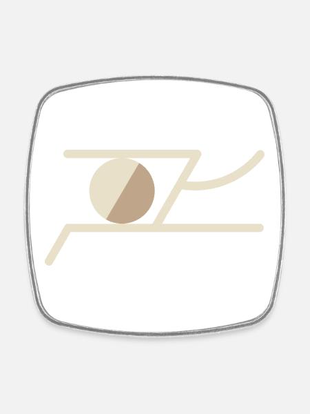 Abstract Symbol in Warm Earth Tones – Geometric - Square fridge magnet - white