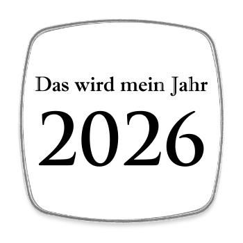 2026 - Viereckiger Kühlschrankmagnet - Weiß - Vorne