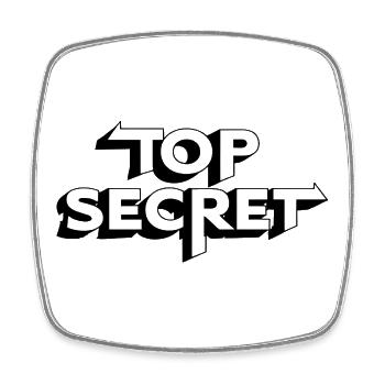 top secret, travail, humour de bureau - Magnet carré - blanc - Devant