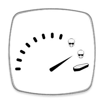 Speeding - Square fridge magnet - white - Front