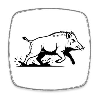 Vecteur nature de la course du sanglier sauvage - Magnet carré - blanc - Devant