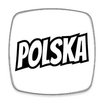 Polska - Poland Lettering - Square fridge magnet - white - Front