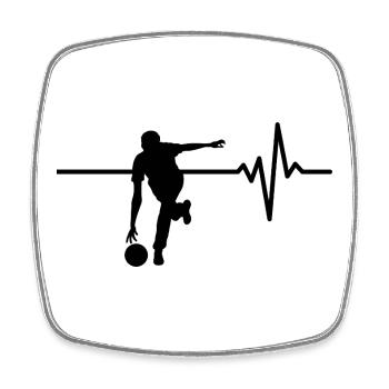 Bowling is my life, heartbeat, All 9e - Square fridge magnet - white - Front