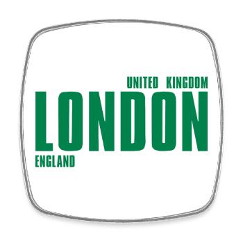 London – England Lyric Design - Viereckiger Kühlschrankmagnet - Weiß - Vorne