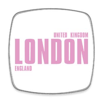 London Pink Bold Typography - Square fridge magnet - white - Front