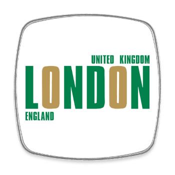London – England Lyric Design - Viereckiger Kühlschrankmagnet - Weiß - Vorne
