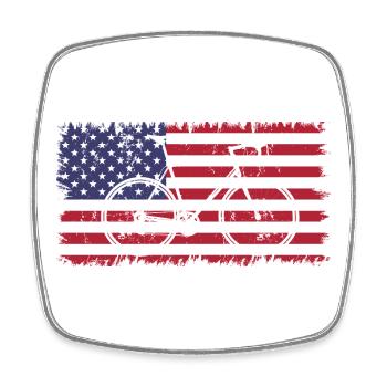 Cycling USA - Magnet carré - blanc - Devant
