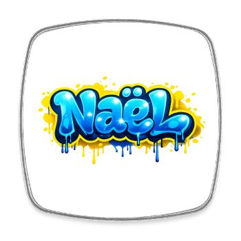 NAEL GRAFFITI NAME FOR PERFECT GIFT PRINTABLE  - Magnet carré - blanc - Devant
