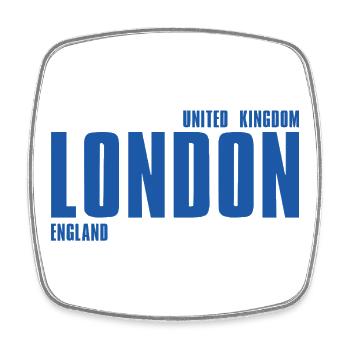 London Blue Large Typography - Square fridge magnet - white - Front