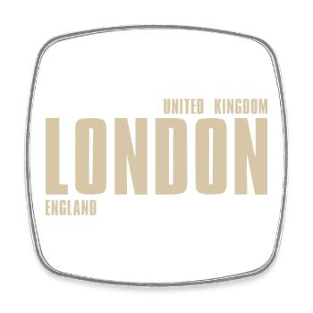 Londoner Retro-Typografie - Viereckiger Kühlschrankmagnet - Weiß - Vorne