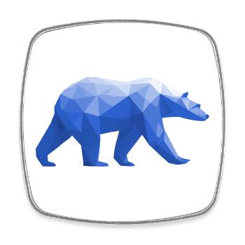 Polar Bär Polygon Eisbär Winter - Viereckiger Kühlschrankmagnet - Weiß - Vorne