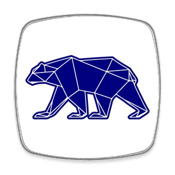 Eisbär Polar Bär Polygon Symbol - Viereckiger Kühlschrankmagnet - Weiß - Vorne