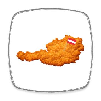 Schnitzel Autriche Form Food - Magnet carré - blanc - Devant