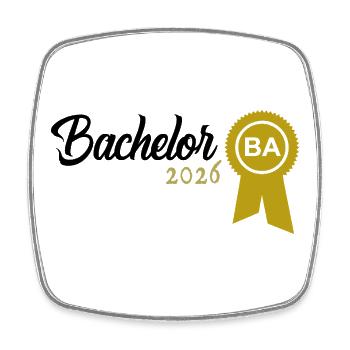 Bachelor 2026 Abschluss Promotion Sponsion - Viereckiger Kühlschrankmagnet - Weiß - Vorne