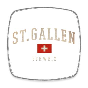 St. Gallen Schweiz Vintage Logo - Viereckiger Kühlschrankmagnet - Weiß - Vorne