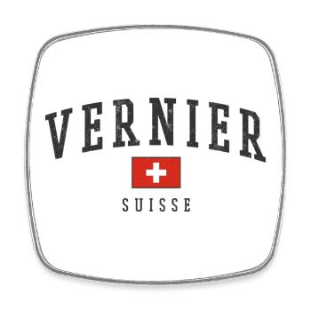 Vernier Suisse Design – Fierté locale avec un drapeau - Magnet carré - blanc - Devant