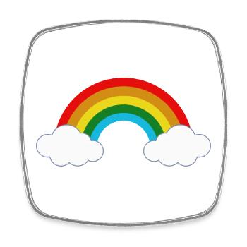 Arc-en-ciel - Magnet carré - blanc - Devant