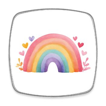 Minimaler Regenbogen Aquarell – Kinder Design - Viereckiger Kühlschrankmagnet - Weiß - Vorne