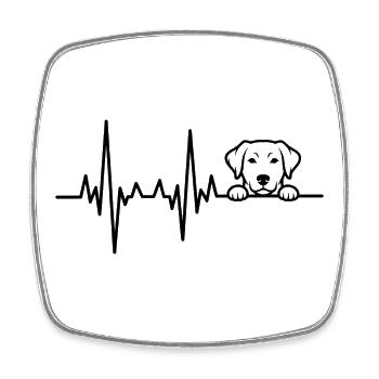 Herzschlag Hundemotiv - Heartbeat Dog Herzschlag  - Viereckiger Kühlschrankmagnet - Weiß - Vorne